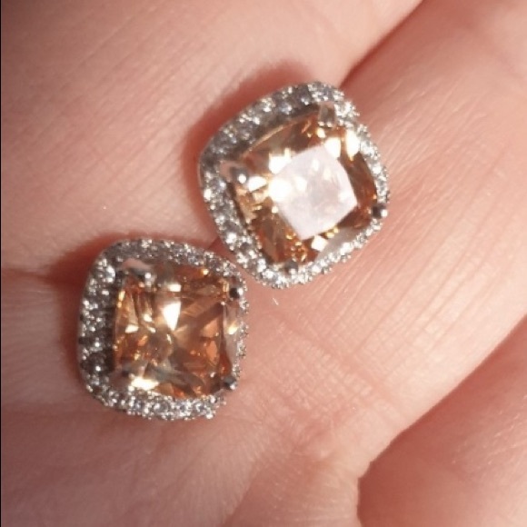 L21-HR SALE!8K Gold Princess Cut Morganite Champagne Topaz C - Picture 6 of 10